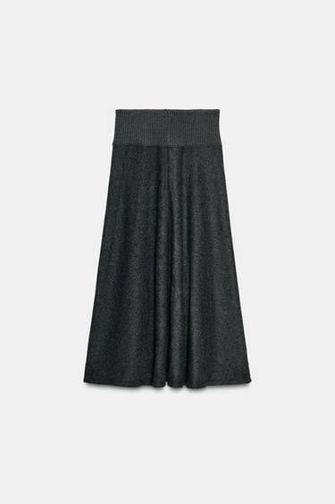 Zara SOFT A-LINE SKIRT - Dark gray