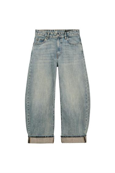 ZW COLLECTION JEANS MIT MITTELHOHEM BUND UND BALLOON LEG - Mittelblau von Zara