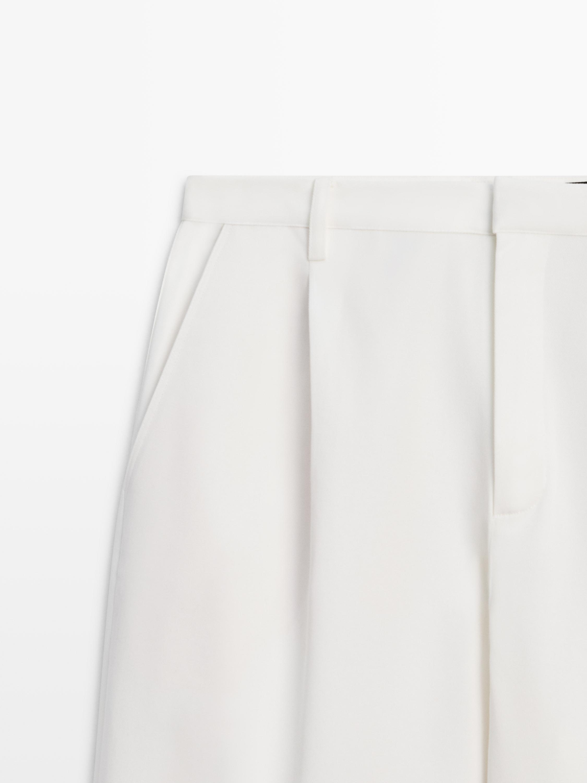 Pantalon à pinces en coton