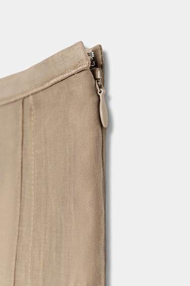 JUPE FLUIDE BIMATIÈRE ZW COLLECTION - Marron / Taupe de Zara - Image 5
