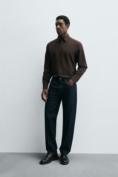 STRETCH SHIRT - chocolate by Zara