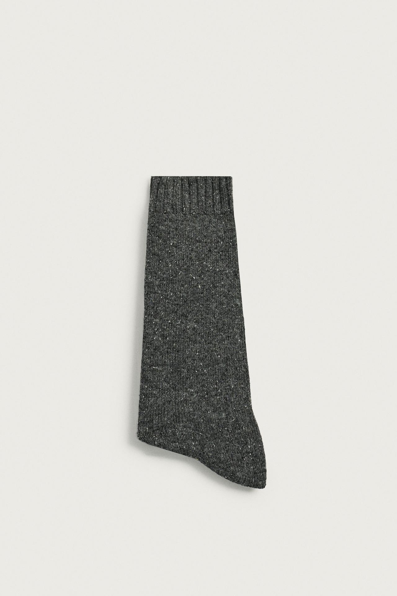 TEXTURED BOTONATO SOCKS — Gray marl