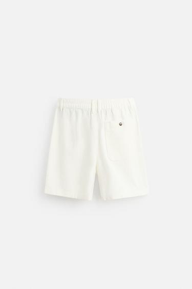 BERMUDA EN LIN ET COTON - Blanc de Zara - Image 6