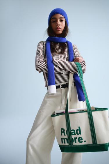 CONTRAST SHOPPER BAG — Green 3