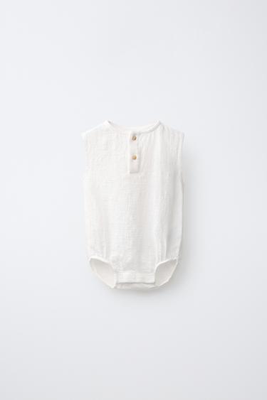 CONTRAST BODYSUIT - White by Zara
