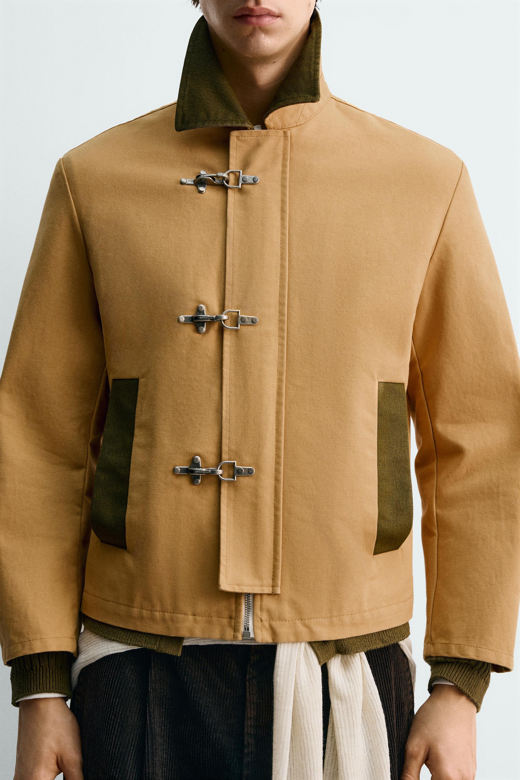 CONTRAST COLLAR FIREMAN CLASP JACKET