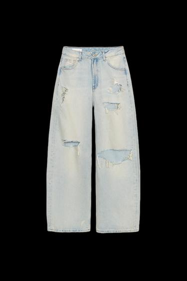 JEANS TRF BAGGY TIRO MEDIO - Azul claro de Zara - Imagen 0