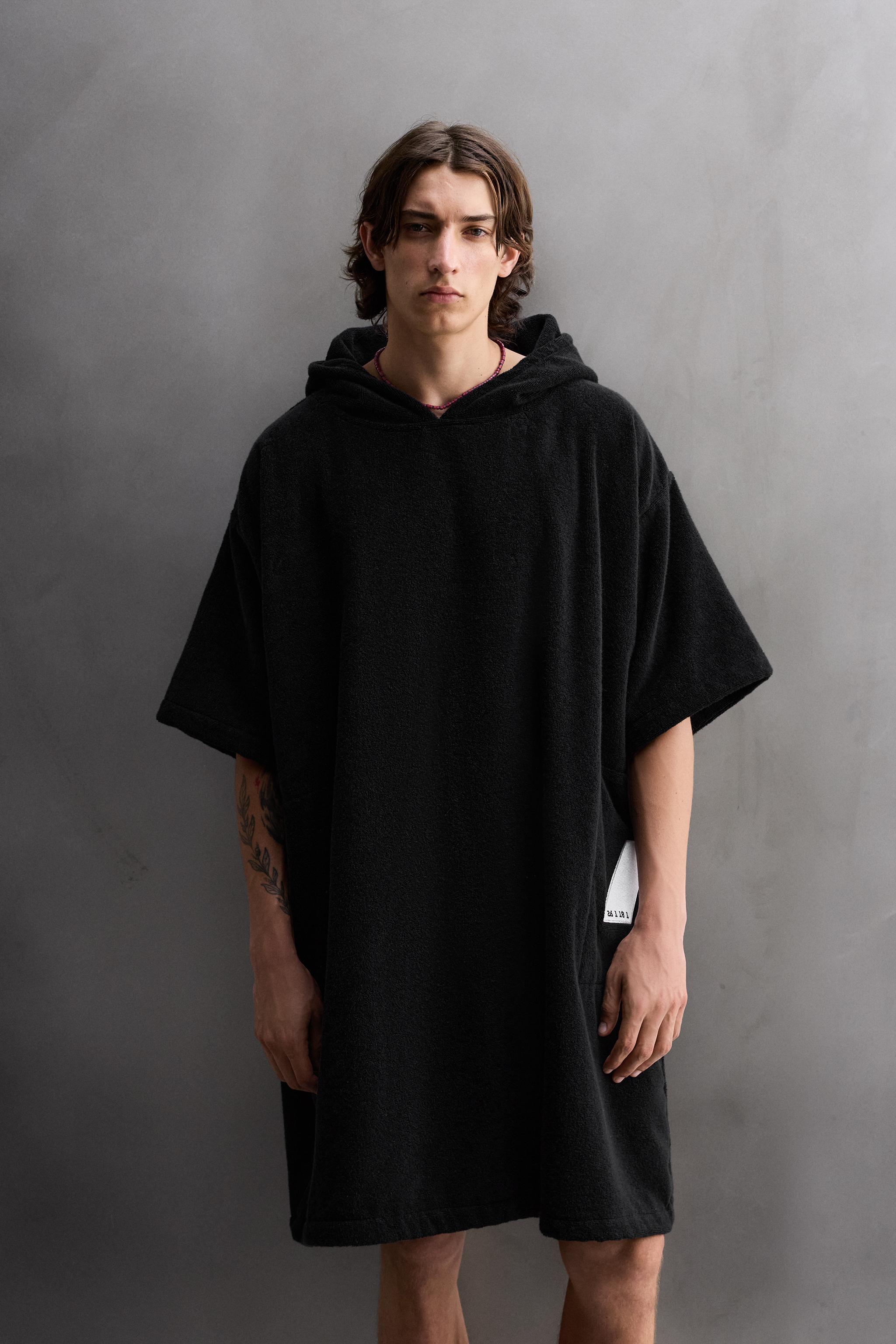 SURF TOWELLING PONCHO Black ZARA Ireland