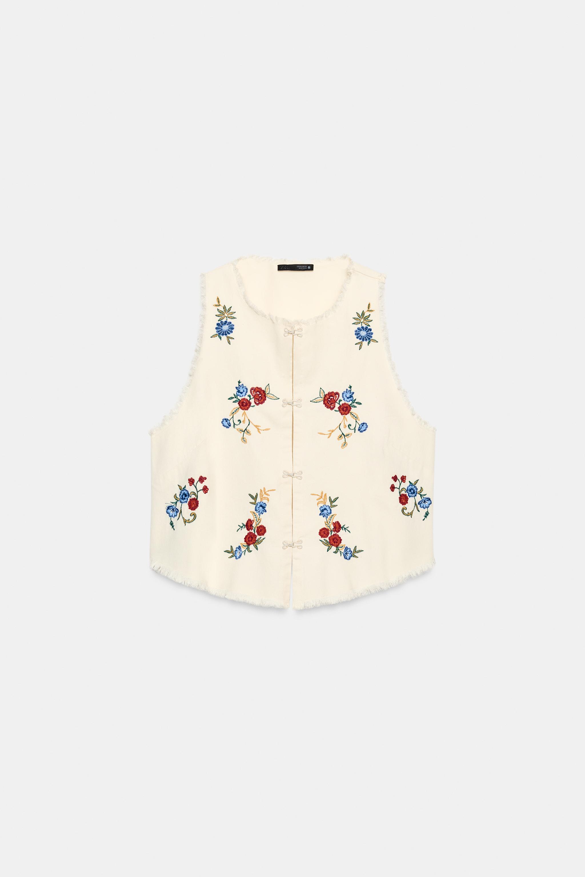 Zara İşlemeli Yelek Üst görsel 5