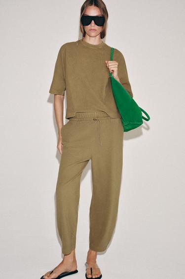 SUEDE TOTE BAG - Green by Zara
