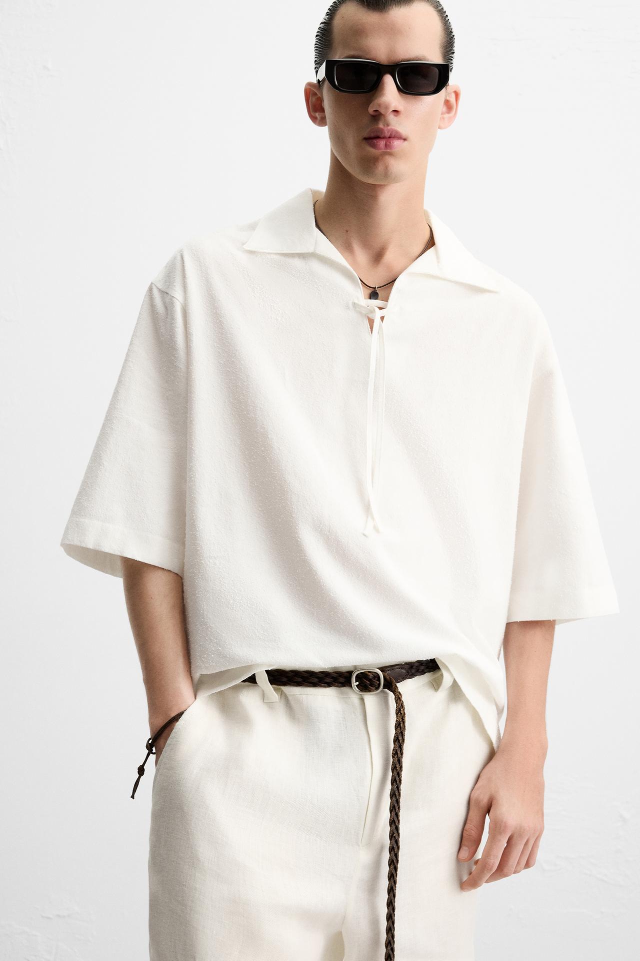 BOUCLÉ TEXTURED SHIRT - White by Zara
