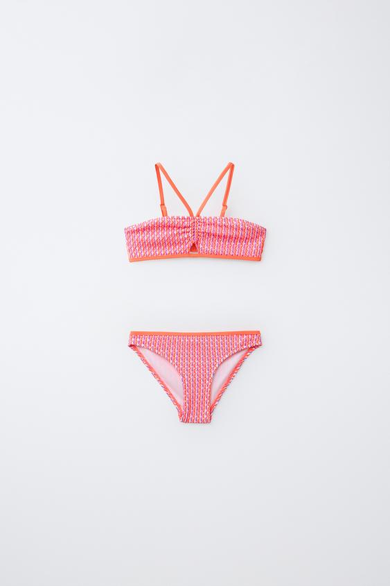 6-14 AÑOS/ BIKINI TEXTURA - Rosa flúor de Zara - Imagen 0