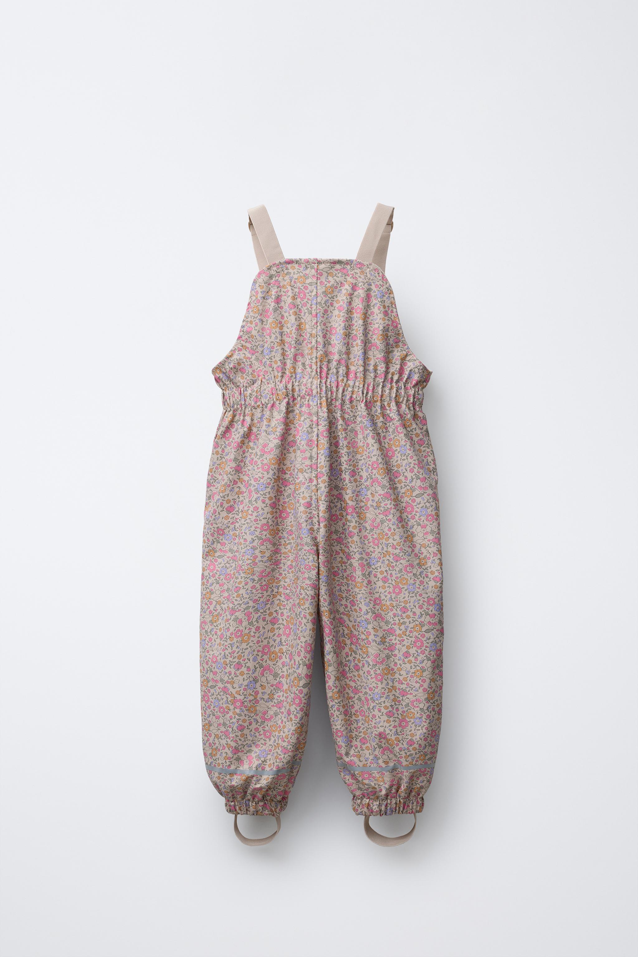 RUBBERIZED WATER-RESISTANT PRINTED OVERALLS - Light pink
