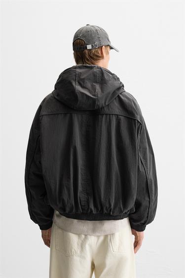 HOODED TECHNICAL JACKET - Black by Zara - Image 2