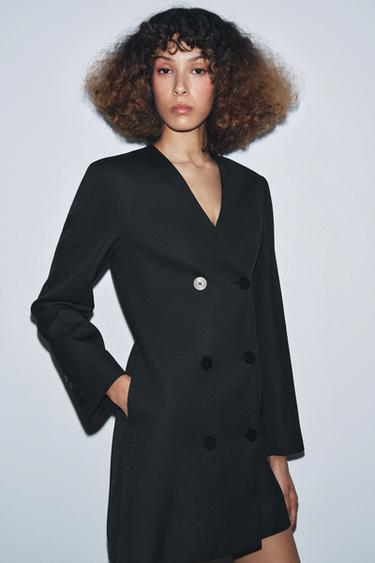 ROBE VESTE À BOUTONNAGE CROISÉ ZW COLLECTION - Noir de Zara - Image 3