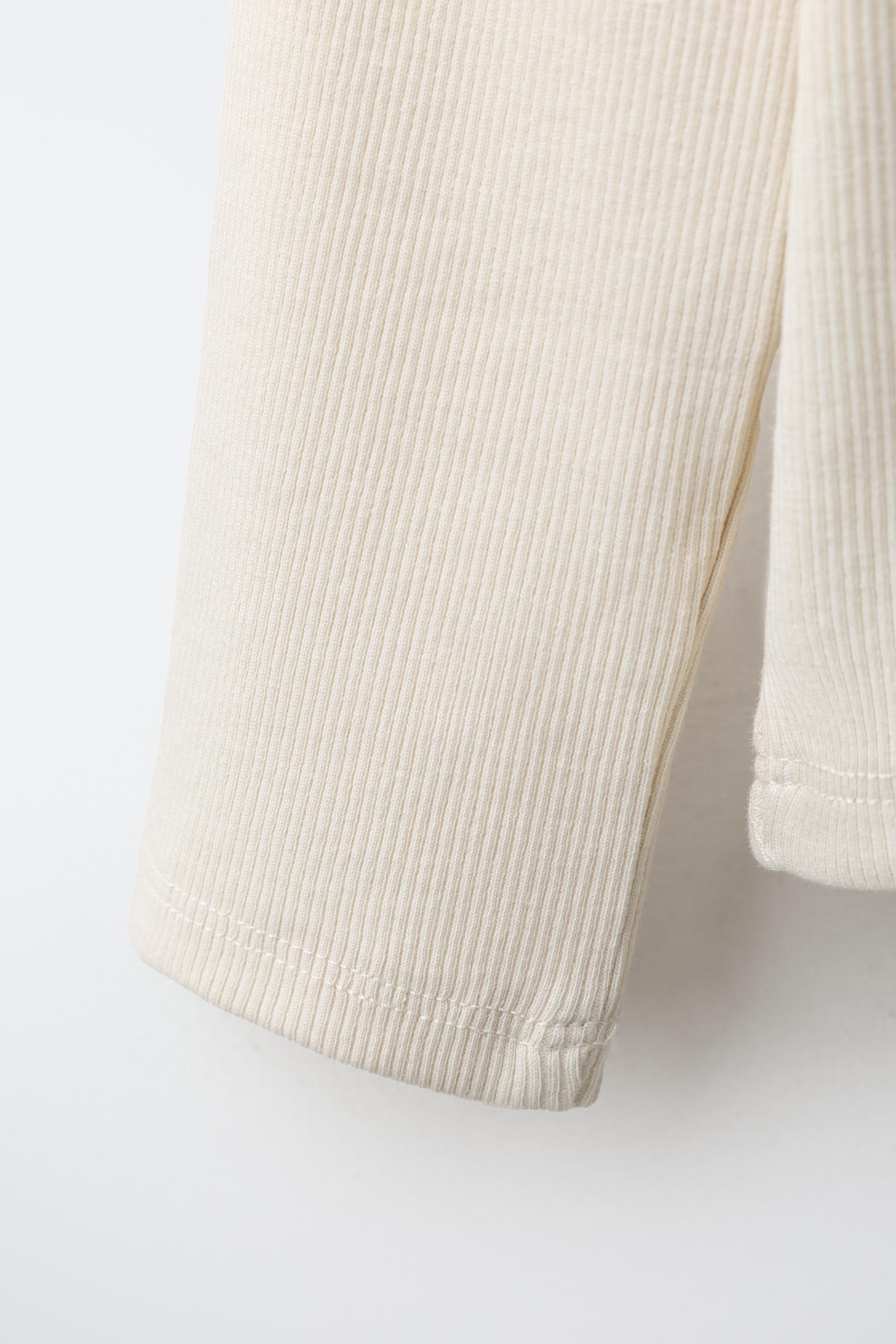 Детские футболки Zara PETER PAN COLLAR RIBBED T-SHIRT — фото 4