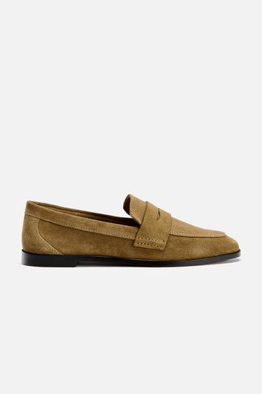 MOKASSIN AUS VELOURSLEDER - Braun von Zara
