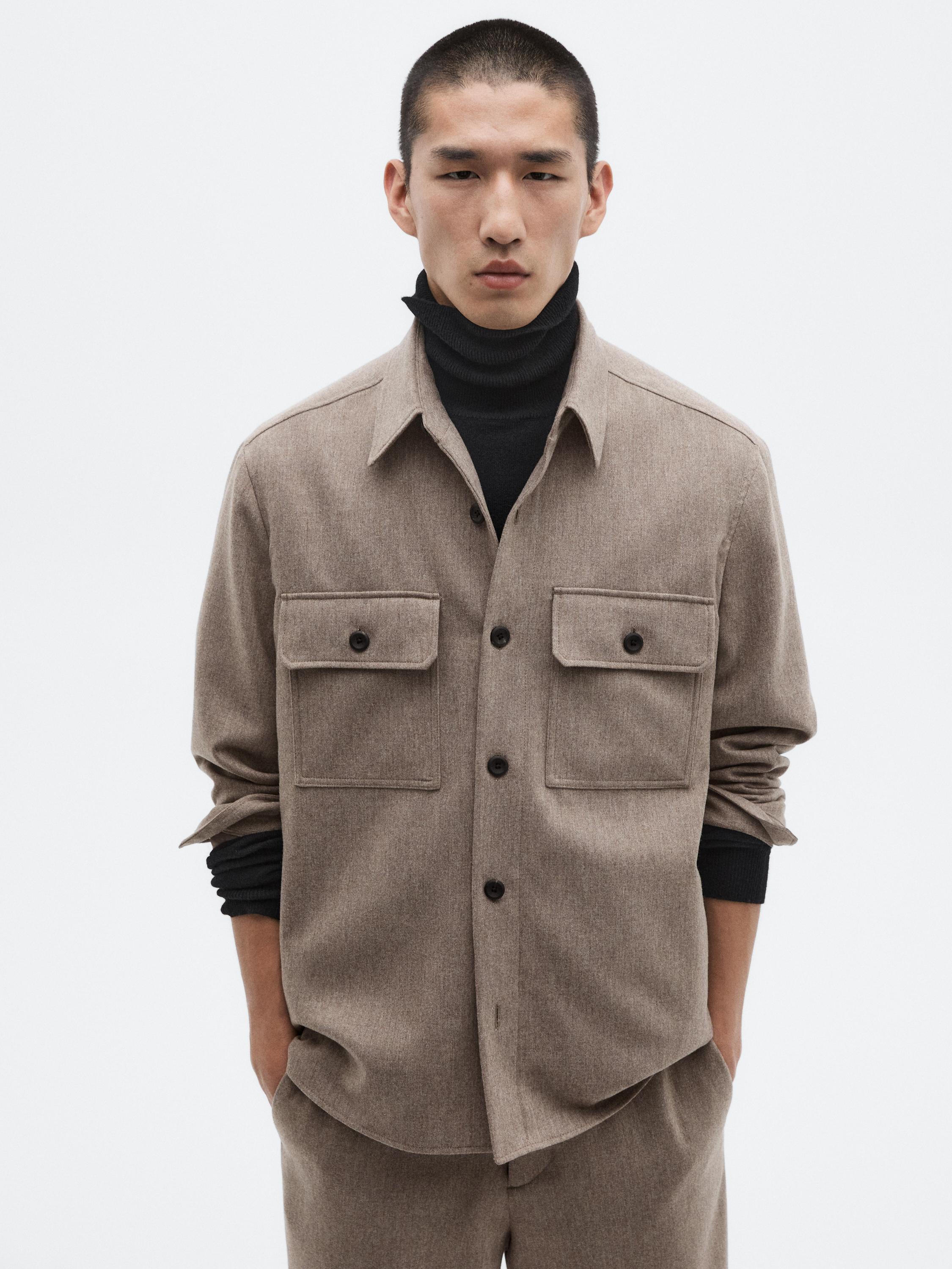 Surchemise poches en laine mélangée - LIMITED