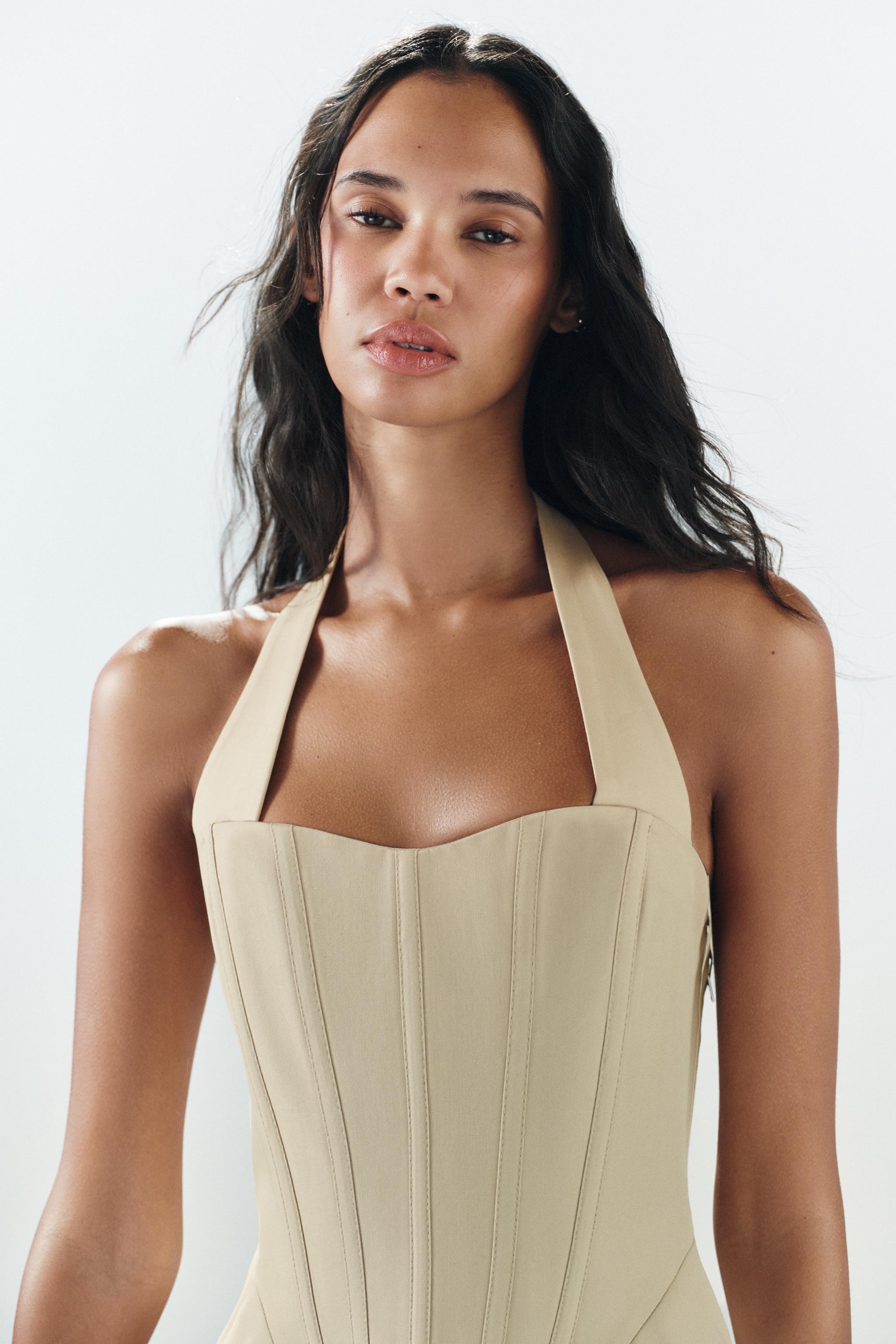 Zara KORSE TARZI HALTER TOP görsel 3