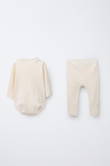 PACK BODY ET LEGGING GAUFRÉ - Écru clair de Zara - Image 2