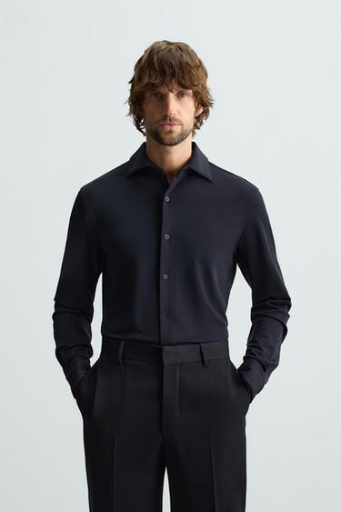 CAMISA ELÁSTICA ESTRUCTURA - Marino de Zara