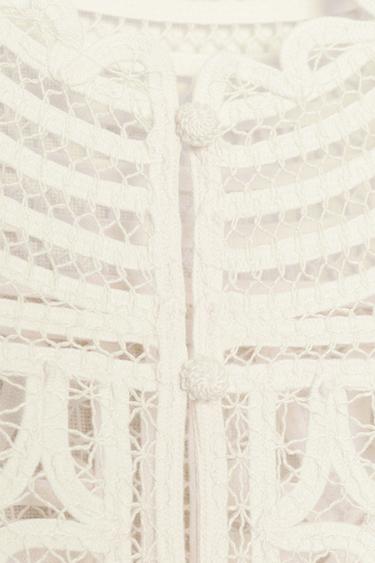 BLOUSE CROCHET ZW COLLECTION - Écru de Zara - Image 6