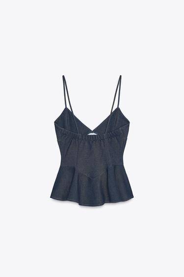 TWILL PEPLUM TOP - Indigo by Zara - Image 5