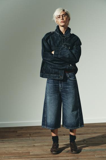 ΒΕΡΜΟΥΔΑ JORTS ΝΤΕΝΙΜ TRF ΜΕΣΑΙΑ ΜΕΣΗ - Μπλε του Zara - Εικόνα 0