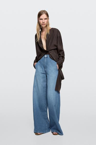 Jeans wide leg loose fit - Azul agua de Zara - Imagen 0