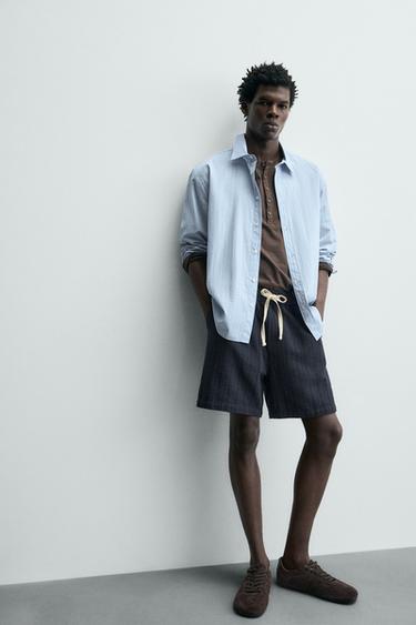 BERMUDA JACQUARD GÉOMÉTRIQUE - Bleu marine de Zara - Image 5