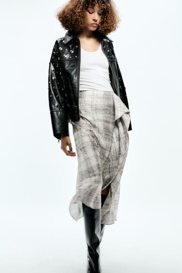 CHECK SKIRT ZW COLLECTION - Ivory by Zara