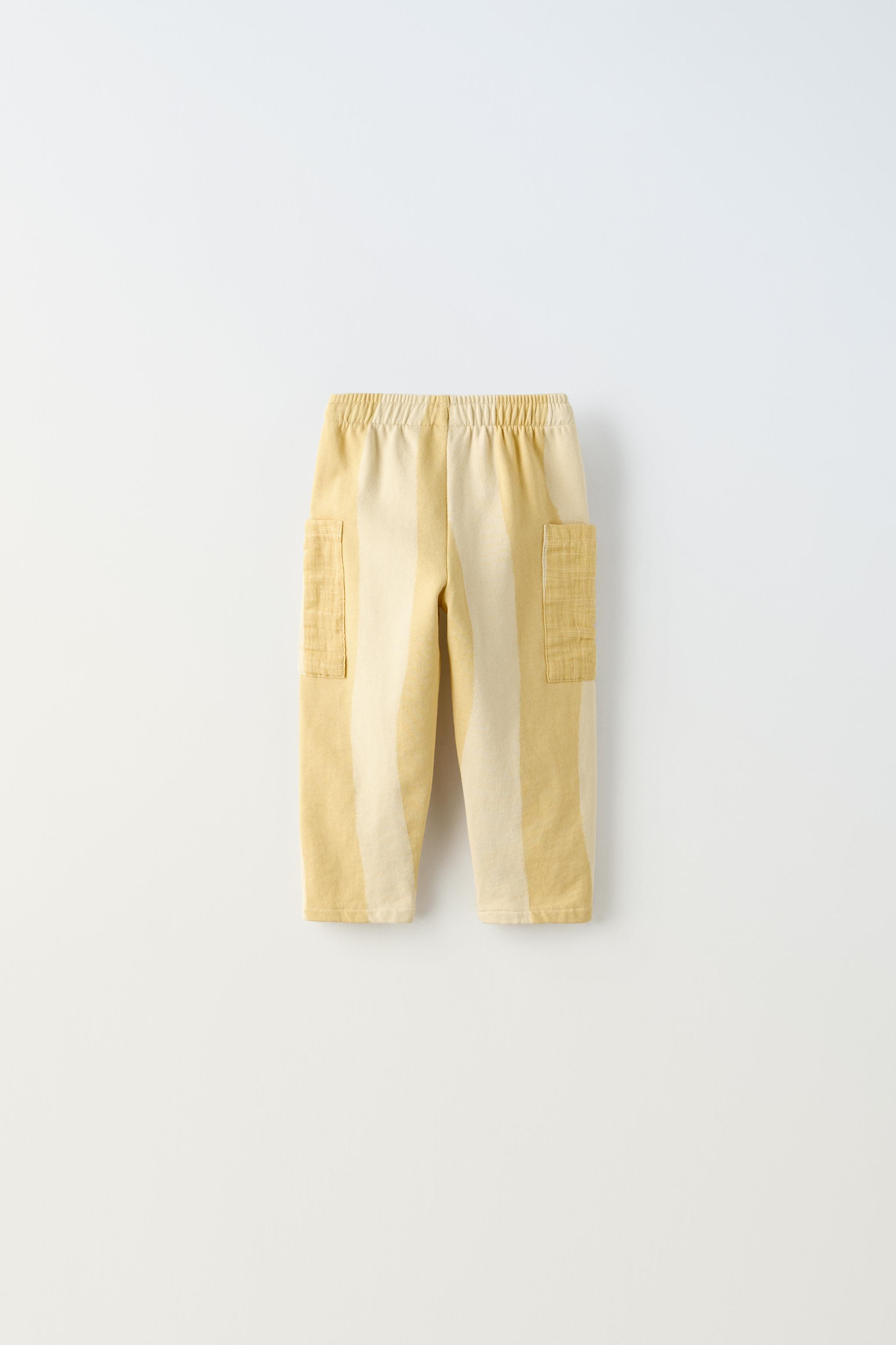STRIPED POCKET PANTS - Ecru/Yellow | ZARA United States