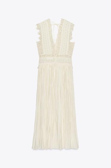 ZW COLLECTION STRAPPY LACE DRESS - Ecru by Zara - Image 6