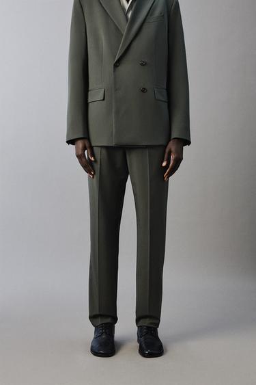 COMFORT SUIT TROUSERS - Green by Zara