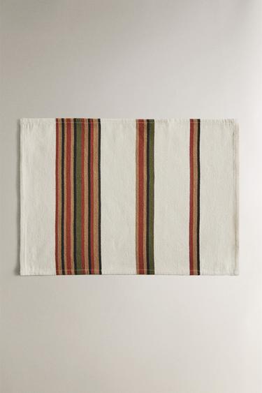 PLACEMAT WITH COLOURED STRIPES - Green by Zara
