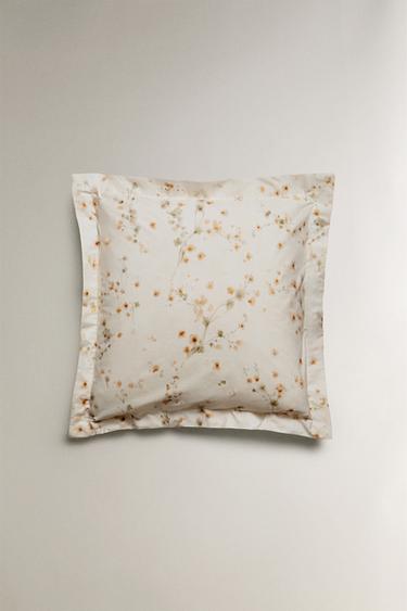 FLORAL PRINT PILLOWCASE - Oyster-white by Zara - Image 2
