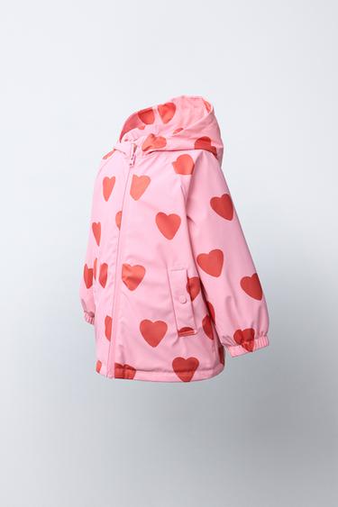 WATER-RESISTANT RUBBERIZED FLORAL RAINCOAT — Pink 2
