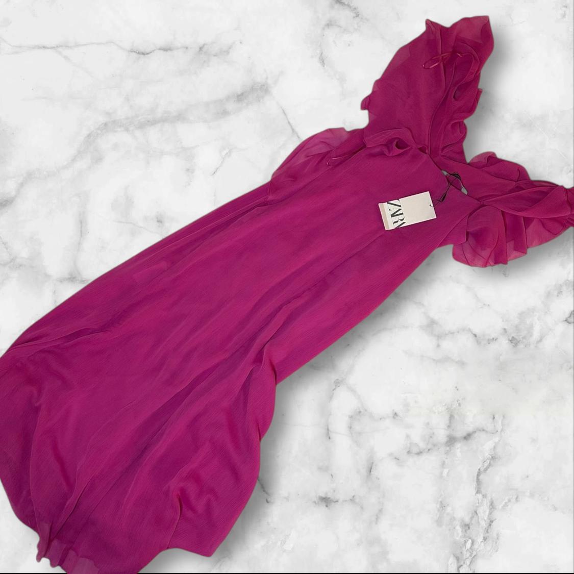 RUFFLED MIDI SLIP DRESS - Image 2