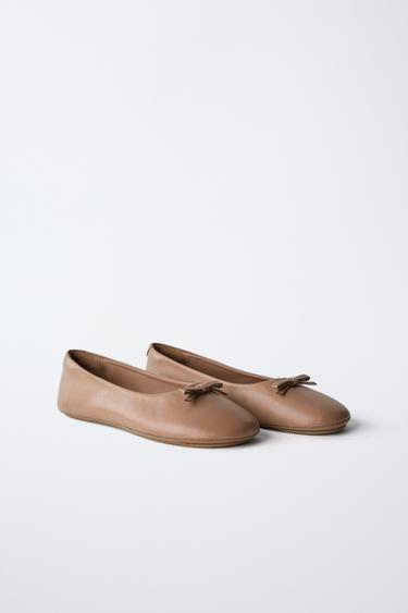 BALLERINES EN CUIR ÉDITION LIMITÉE - Rose de Zara - Image 1