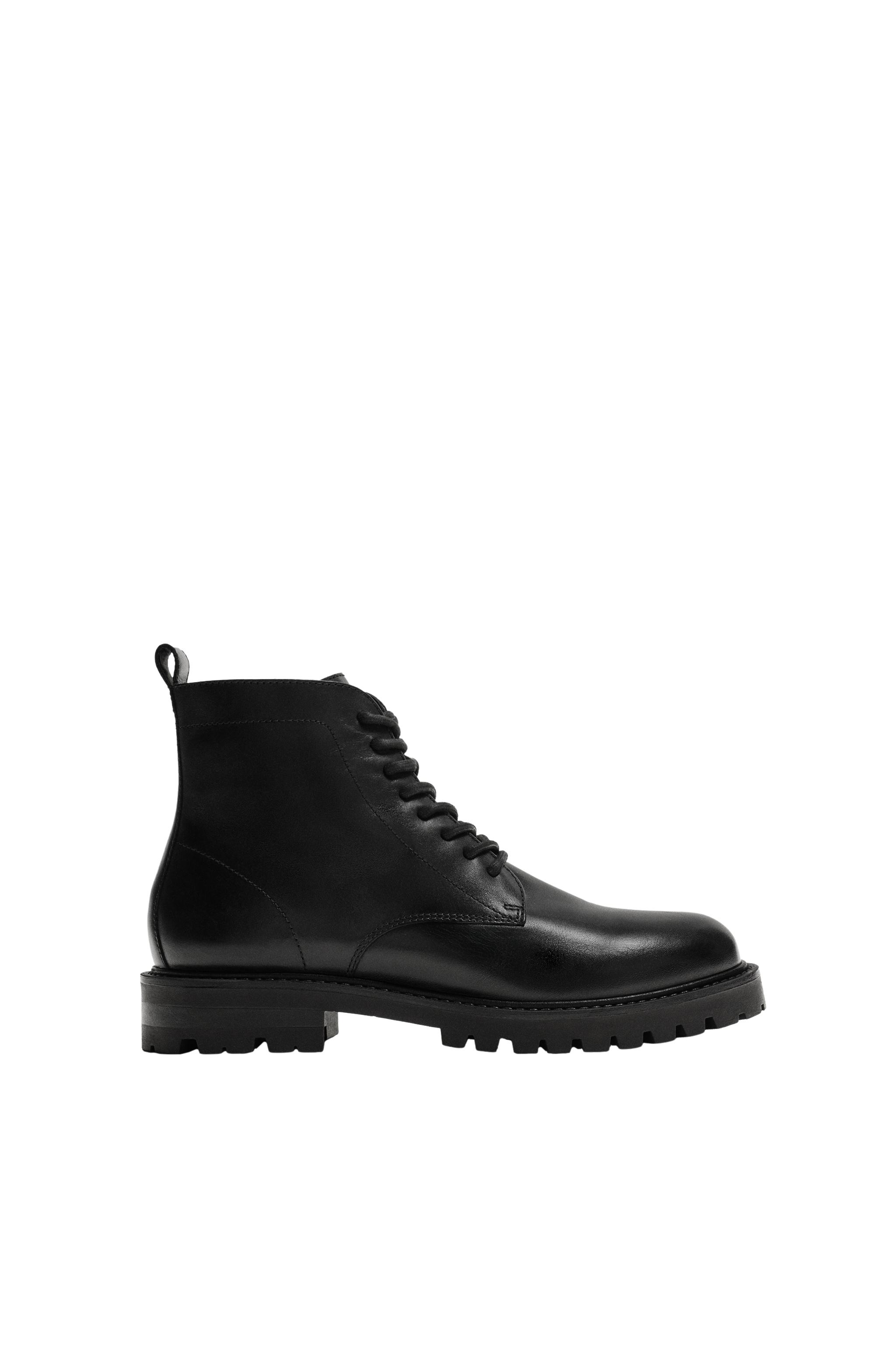 ZARA man  leather black laced up ankle booths ZARA Men main image 2