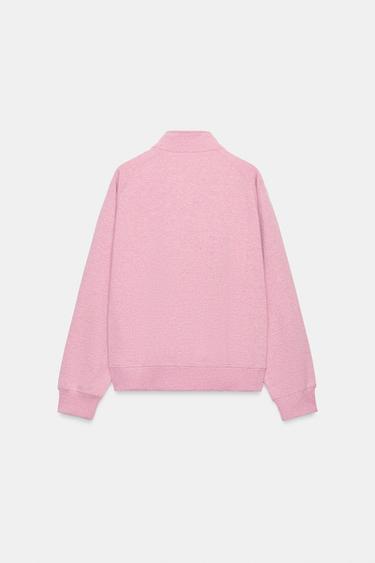 ZA ZIP-UP SWEATSHIRT - Pink marl by Zara