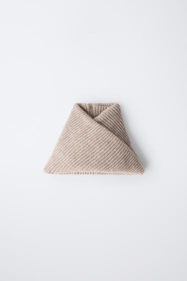 Zara BASIC KNIT NECK WARMER - taupe brown