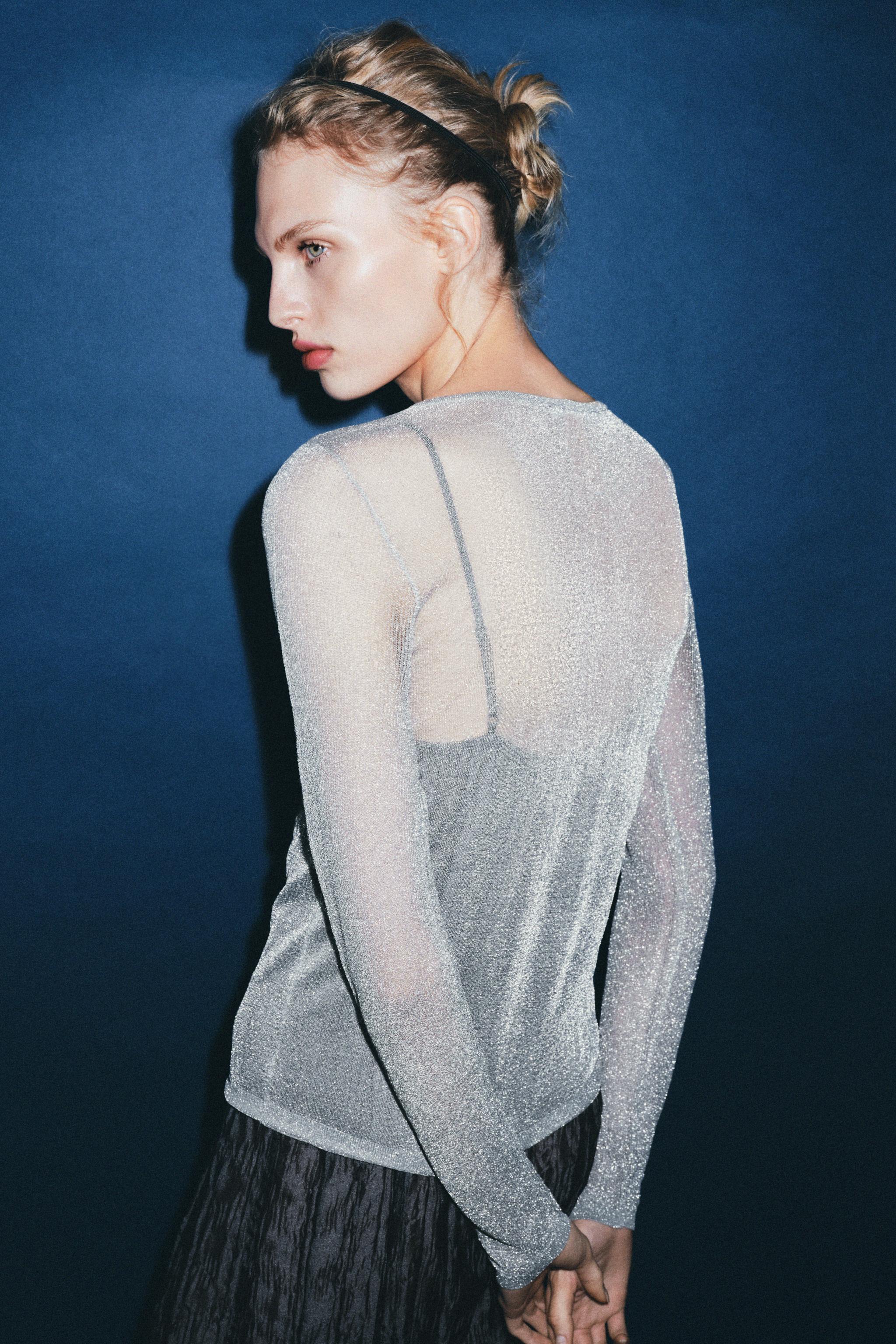 METALLIC THREAD KNIT CARDIGAN