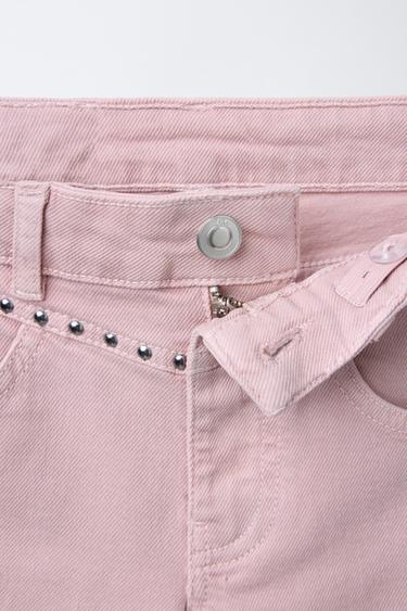 STUDDED FLARE JEANS - Pink by Zara - Image 2