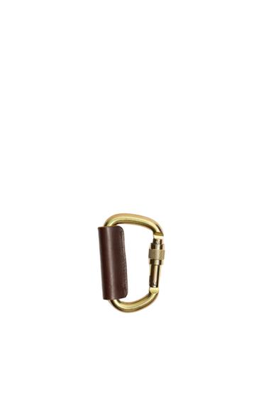 Zara LEATHER DETAIL CARABINER AARON LEVINE X ZARA - Golden - Image 0
