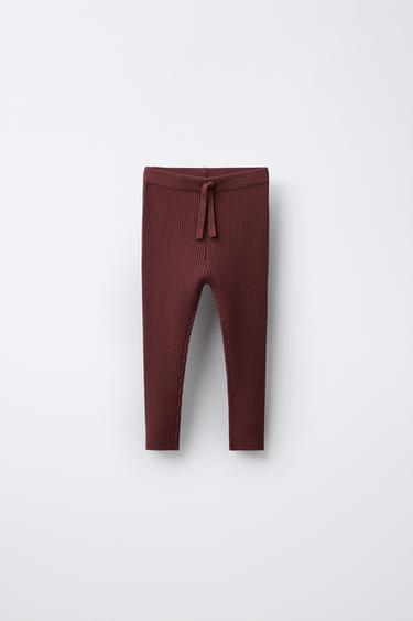 LEGGING EN MAILLE CÔTELÉE - Bordeaux de Zara