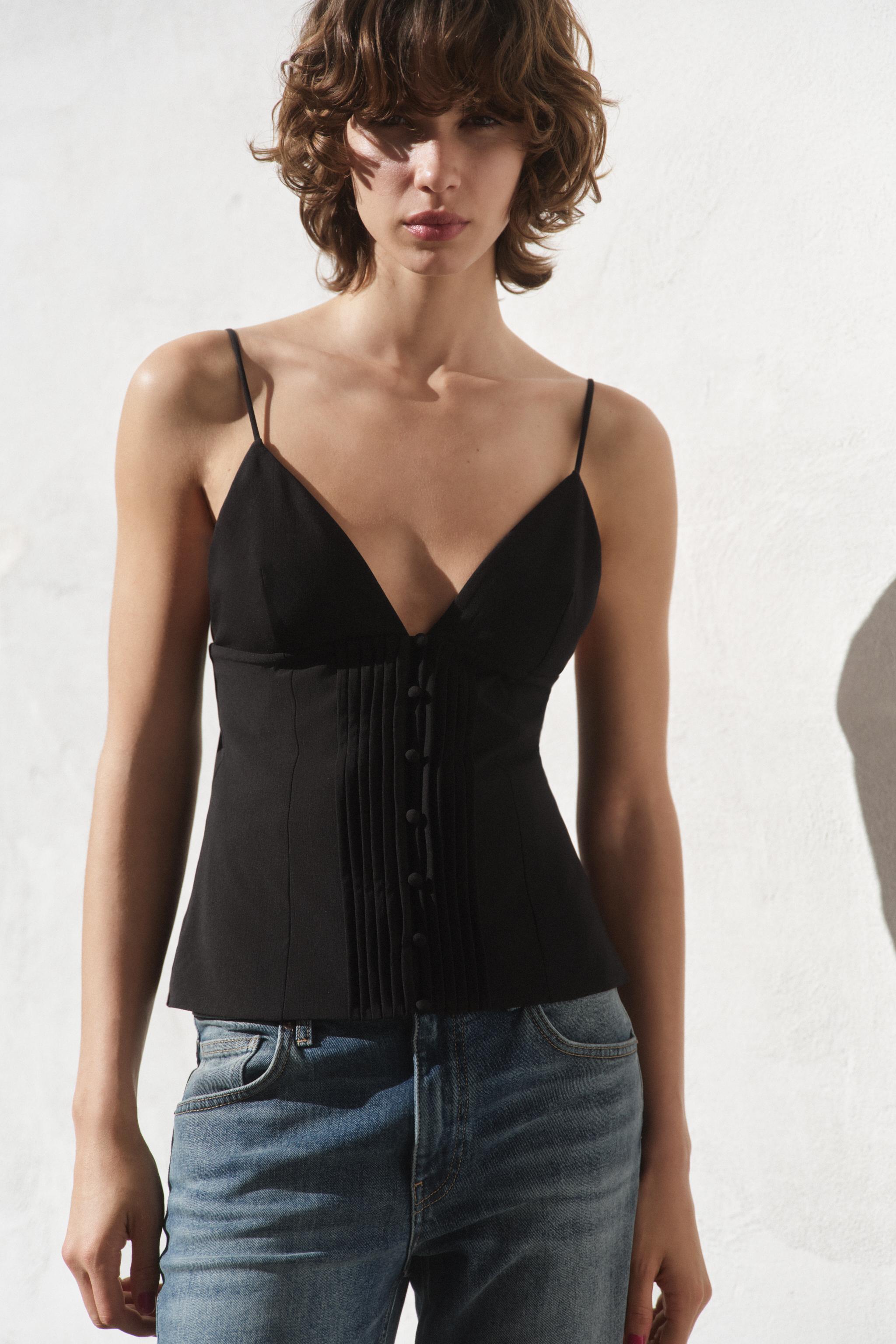 PLEATED STRAPPY TOP