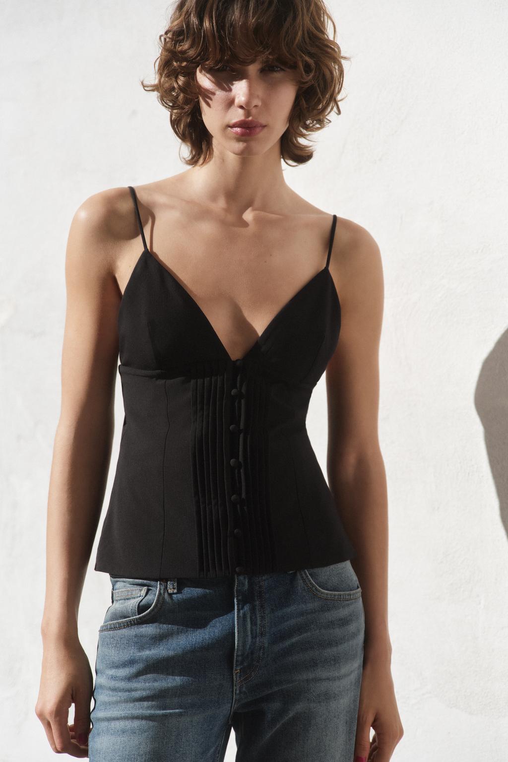 PLEATED STRAP TOP
