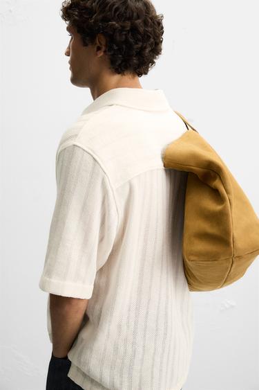 TEXTURED LACE POLO SHIRT - Ecru by Zara - Image 5