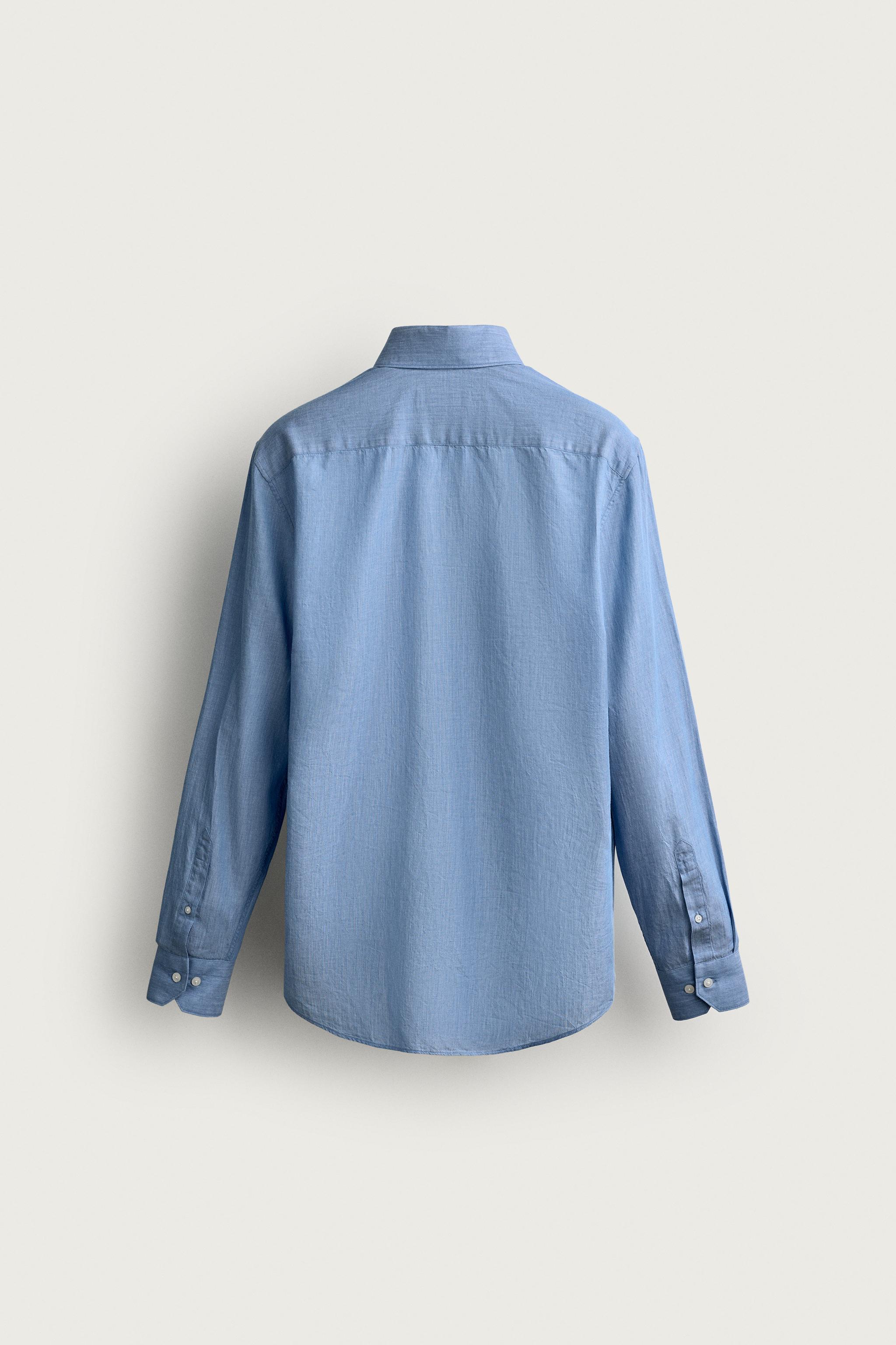 Мужские рубашки Zara REGULAR FIT VOILE SHIRT — фото 9